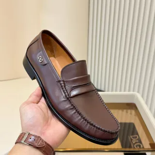 杜嘉班纳便士乐福鞋棕黑编织Moc-Toe乐福鞋