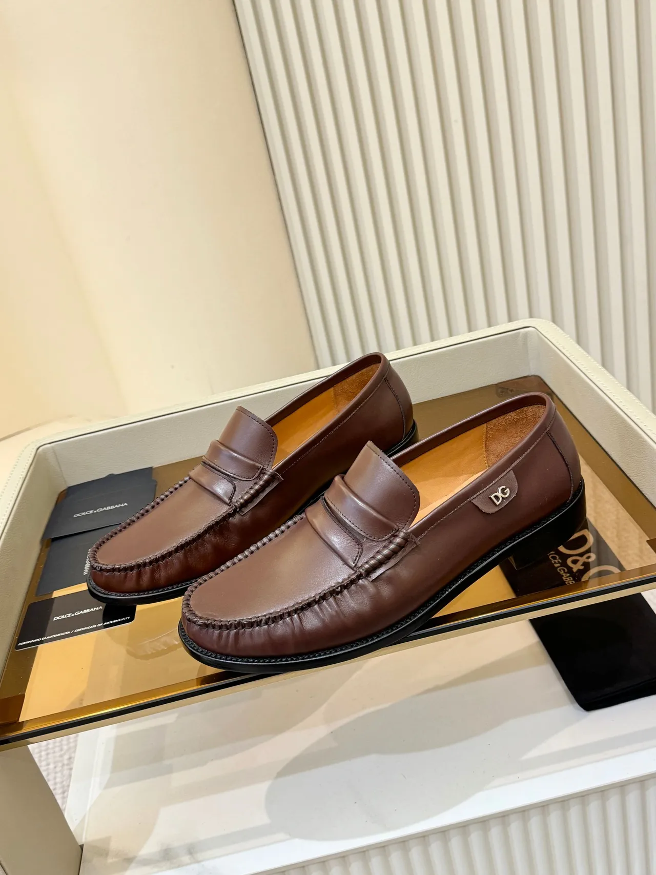 Dolce & Gabbana Mocassin Penny Marron Noir Tressé Moc-Toe Loafer 4