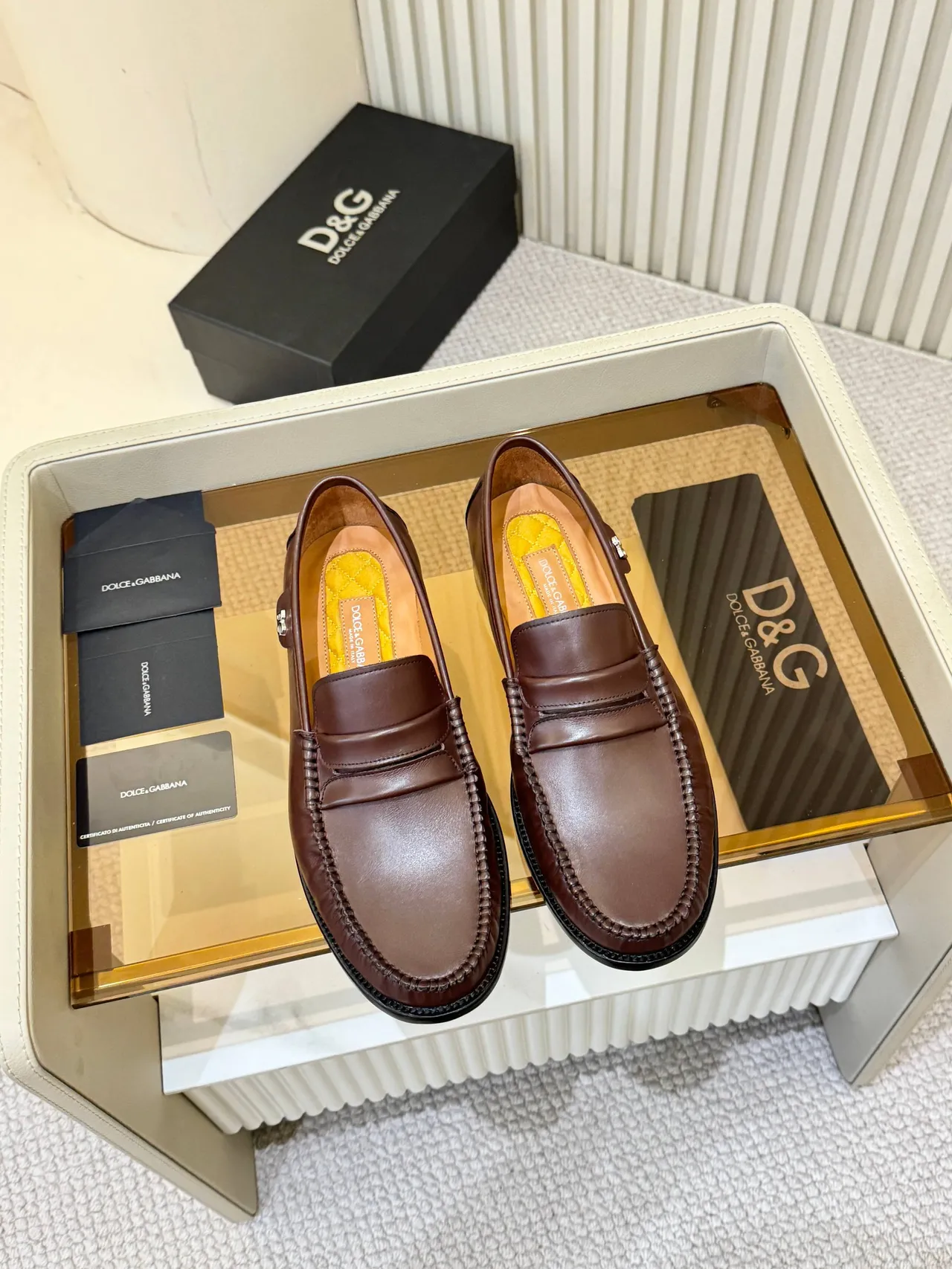 Dolce & Gabbana Mocassin Penny Marron Noir Tressé Moc-Toe Loafer 5
