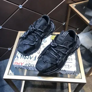 Dolce & Gabbana Runner Black Sole Branded Laces Chunky Sneakers