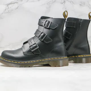 Dr. Martens 1460 Bex Black Buckle Strap Ankle Boots