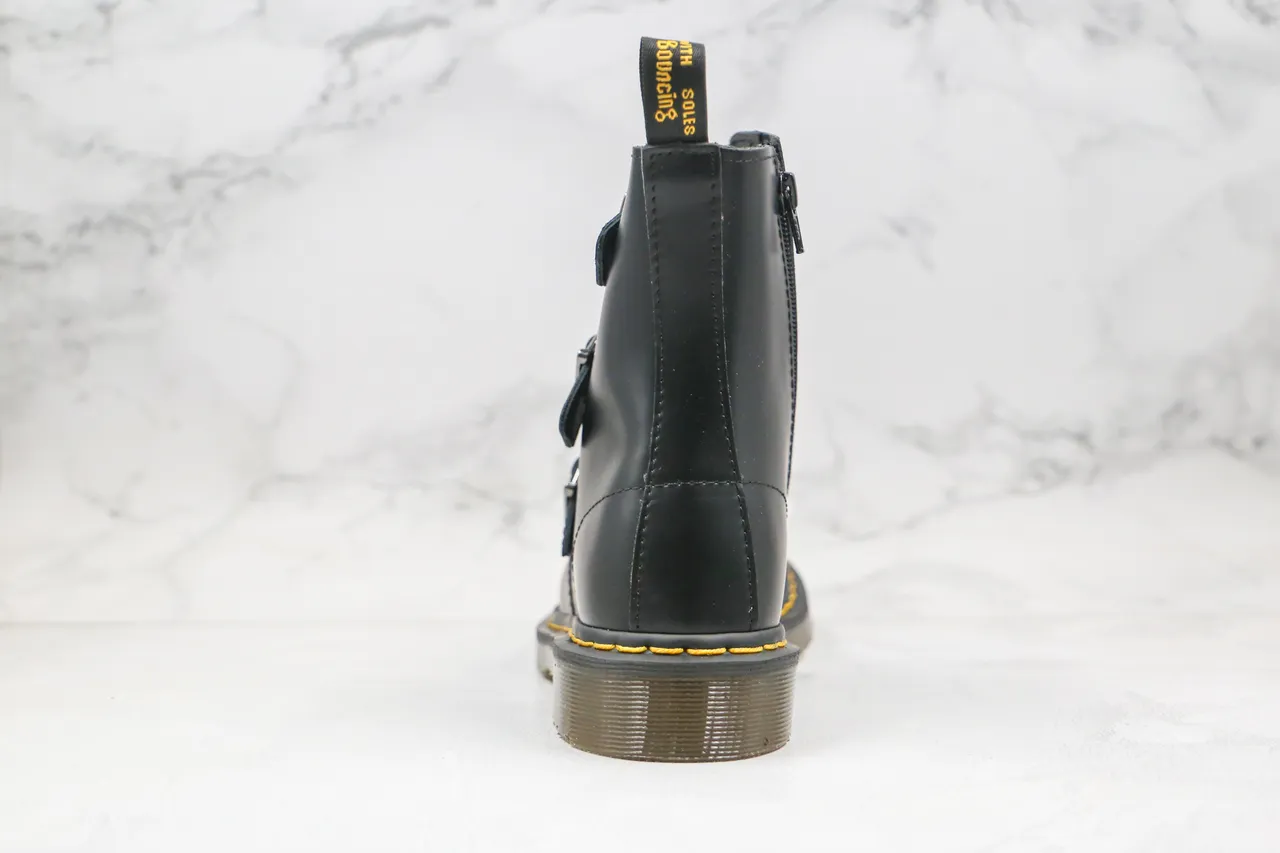 Dr. Martens 1460 Bex Black Buckle Strap Ankle Boots 3