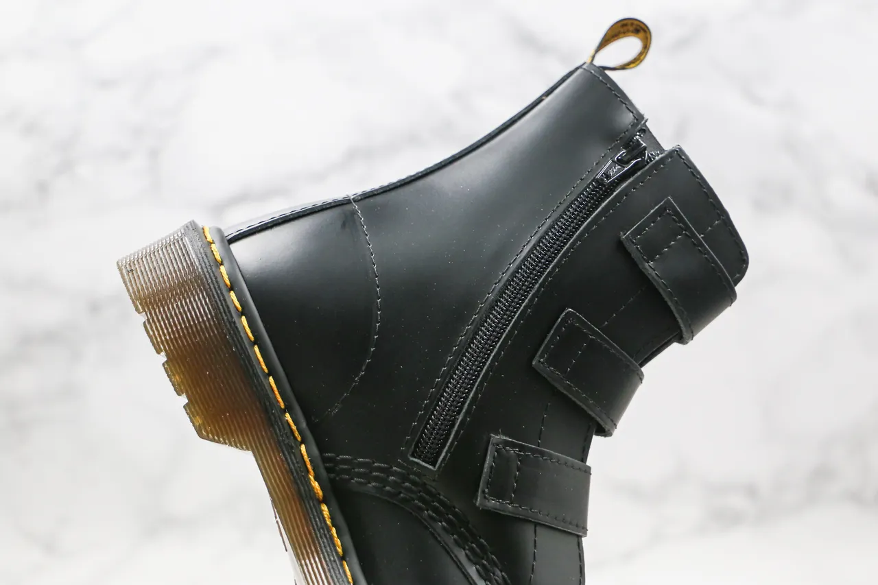 Dr. Martens 1460 Bex Black Buckle Strap Ankle Boots 6