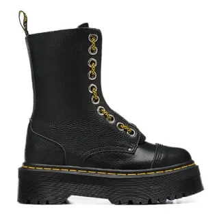 Dr. Martens Jadon Black Yellow Platform Sole 8-Eyelet Lacing Martin Boots