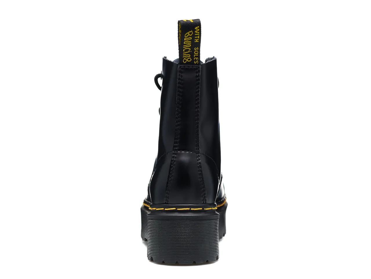 Dr. Martens Jadon Black Yellow Platform Sole Cap Toe Martin Boots 5