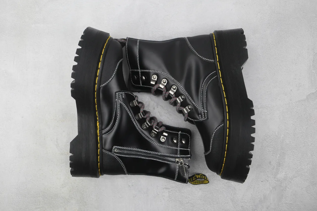 Dr. Martens Jadon Platform 黑色皮革马丁靴 2
