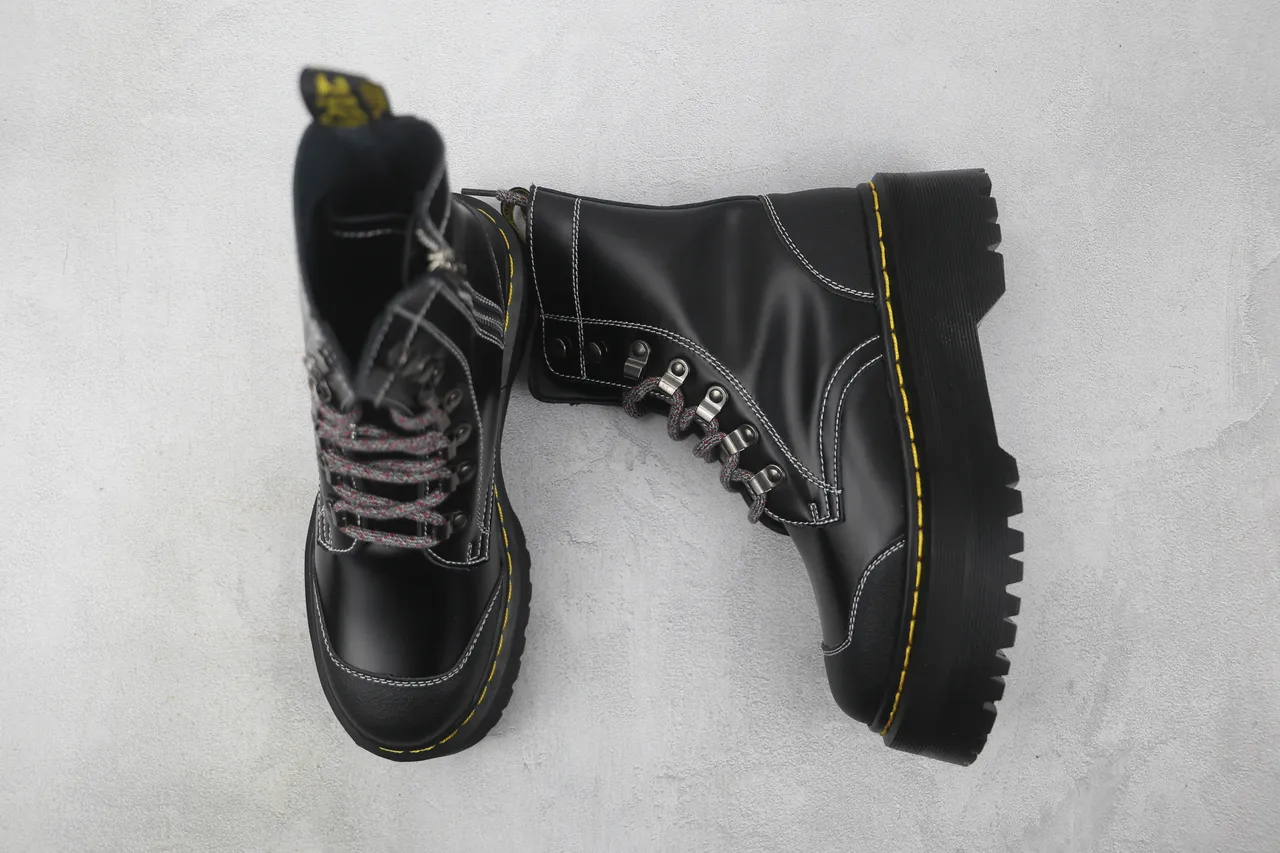 Dr. Martens Jadon Platform 黑色皮革马丁靴 3