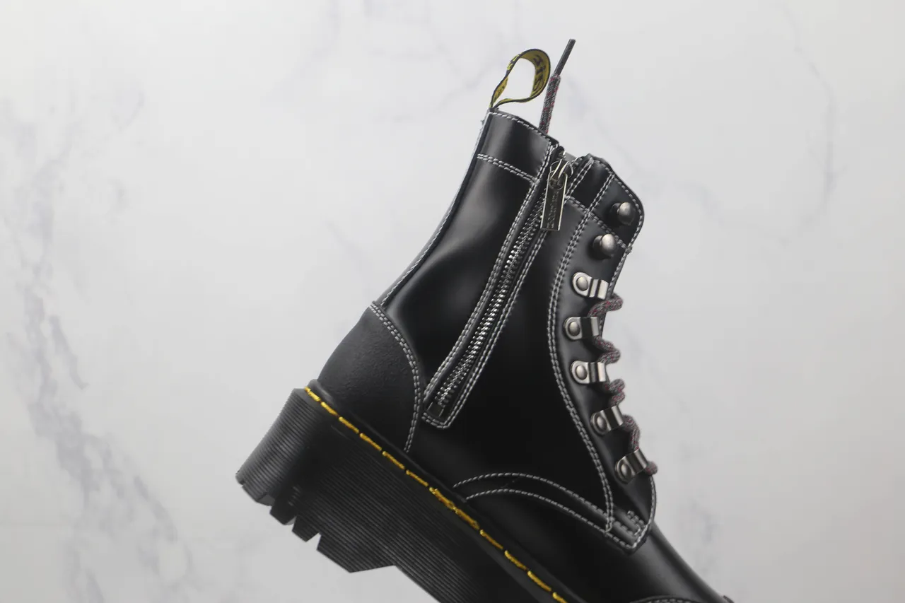 Dr. Martens Jadon Platform 黑色皮革马丁靴 5