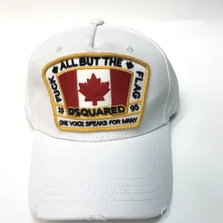 Dsquared2 All But the Flag Embroidered Patch White Baseball Cap