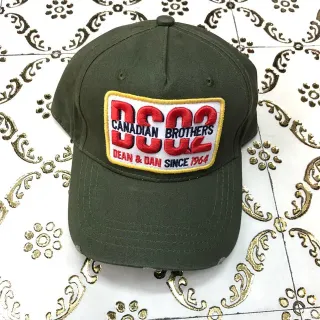 DSQUARED2 Canadian Brothers Logo Patch Olive Green Baseball Cap