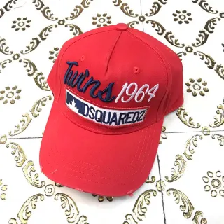 Dsquared2 Twins 1964 Embroidered Red Baseball Cap