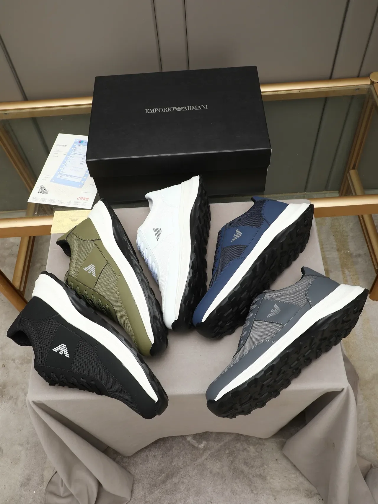 Emporio Armani Black and White Eagle Logo Lifestyle Sneakers 2