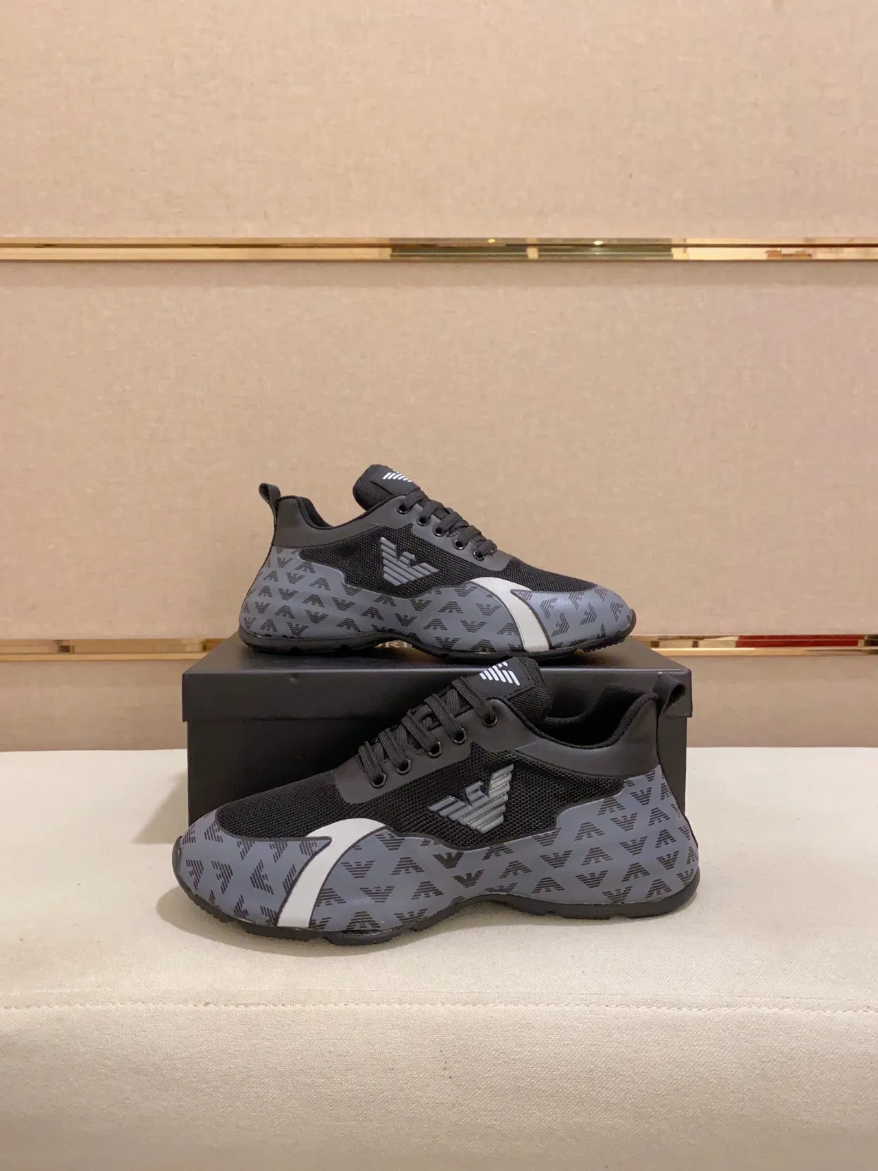Emporio Armani Eagle Logo Monogram Midsole Lifestyle Sneakers 4