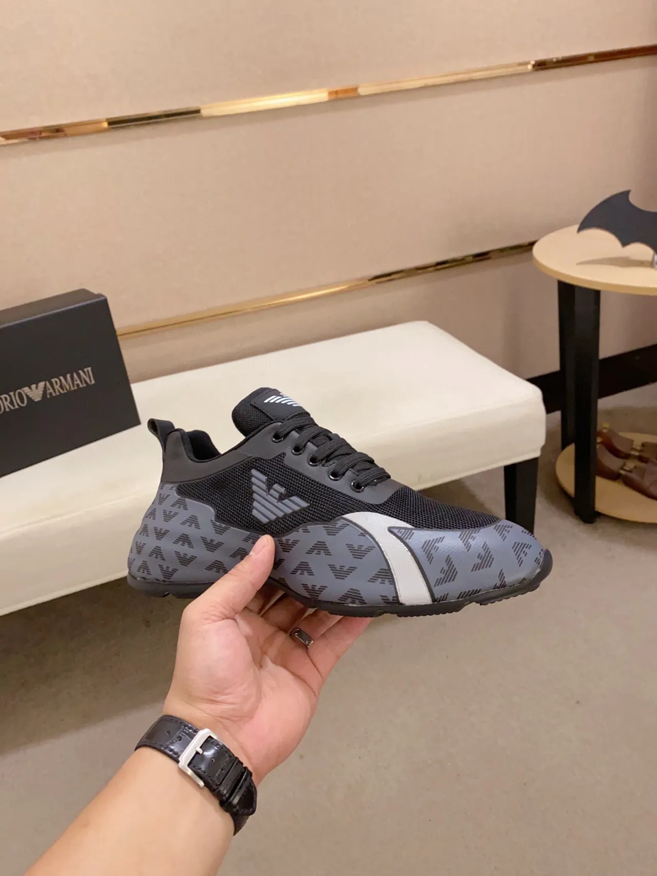 Emporio Armani Eagle Logo Monogram Midsole Lifestyle Sneakers 6