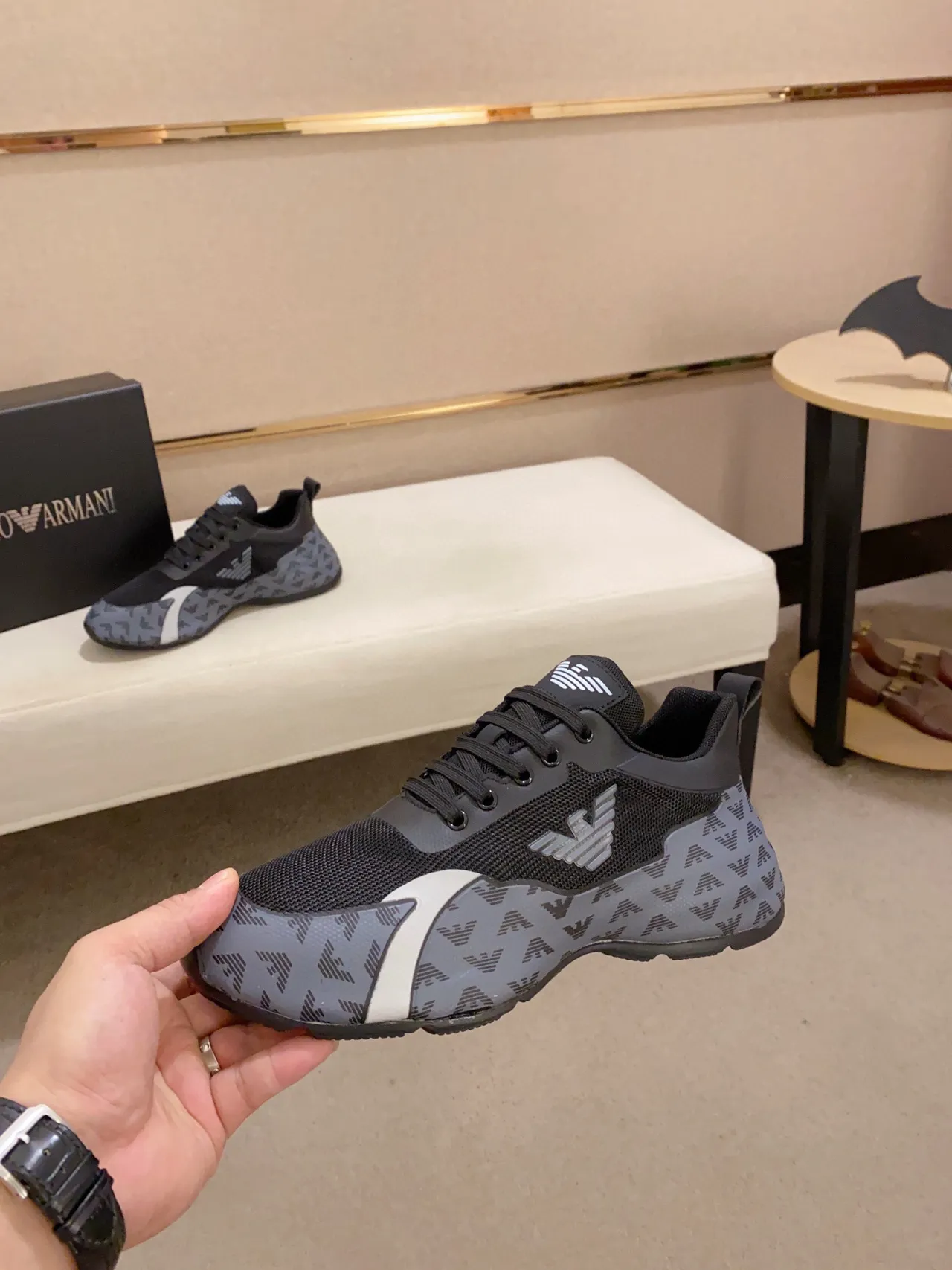 Emporio Armani Eagle Logo Monogram Midsole Lifestyle Sneakers 7