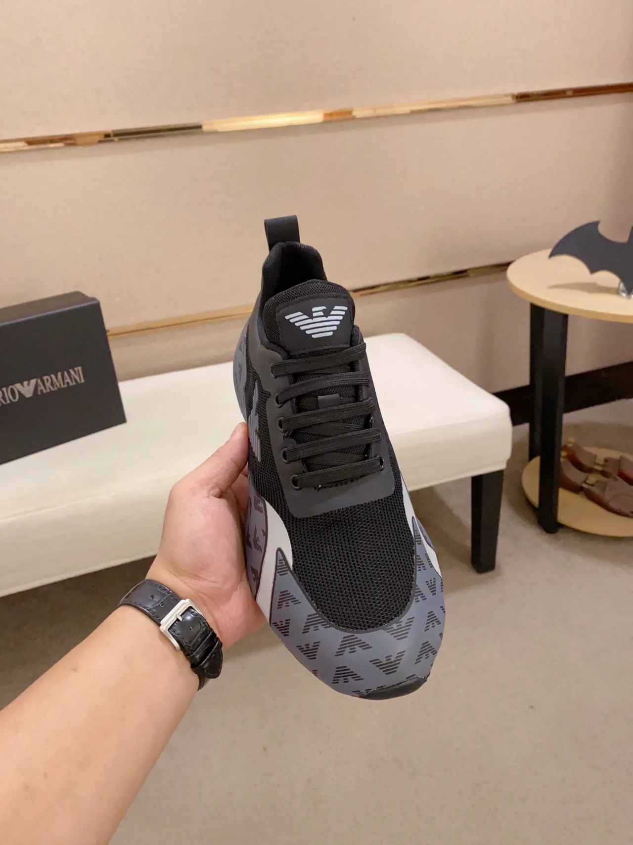Emporio Armani Eagle Logo Monogram Midsole Lifestyle Sneakers 8