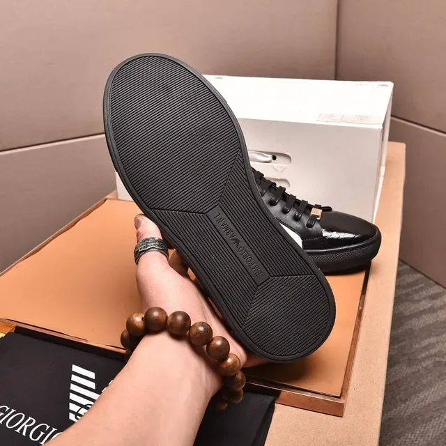 Emporio Armani Eagle Logo Chaussures lifestyle en cuir de serpent bicolore 2