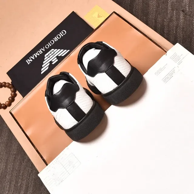 Emporio Armani Eagle Logo Chaussures lifestyle en cuir de serpent bicolore 3