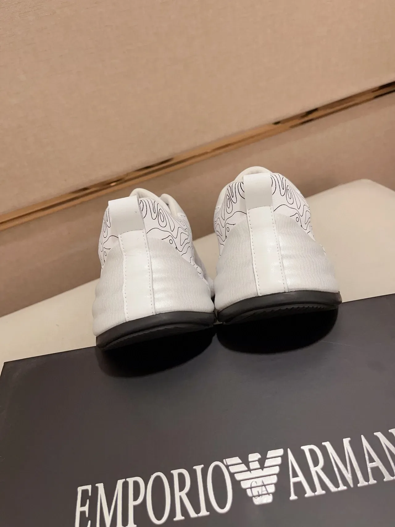 Emporio Armani Topographic Print White Lifestyle Sneakers 9