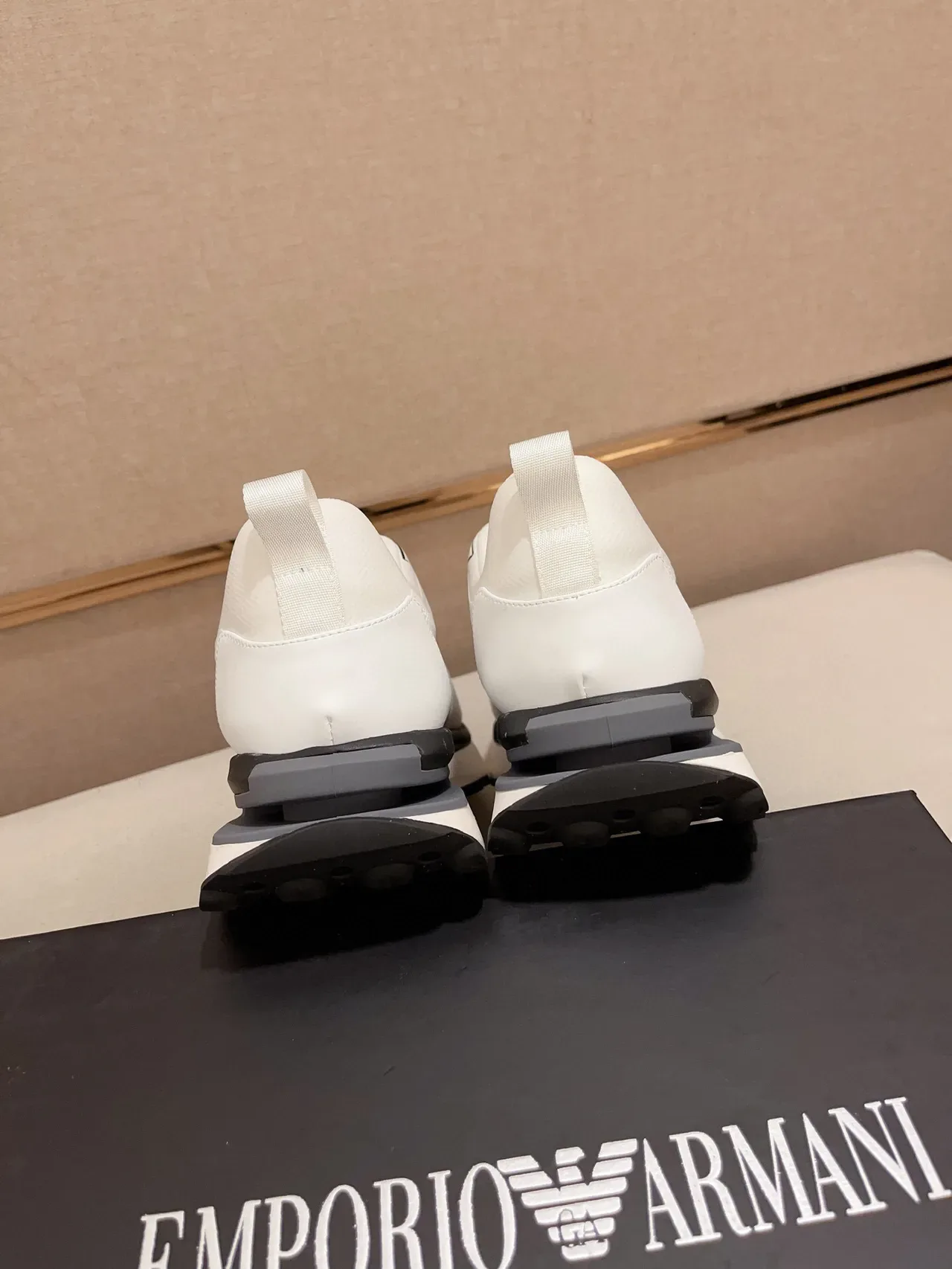 Emporio Armani White and Black Mesh Lifestyle Sneaker 7