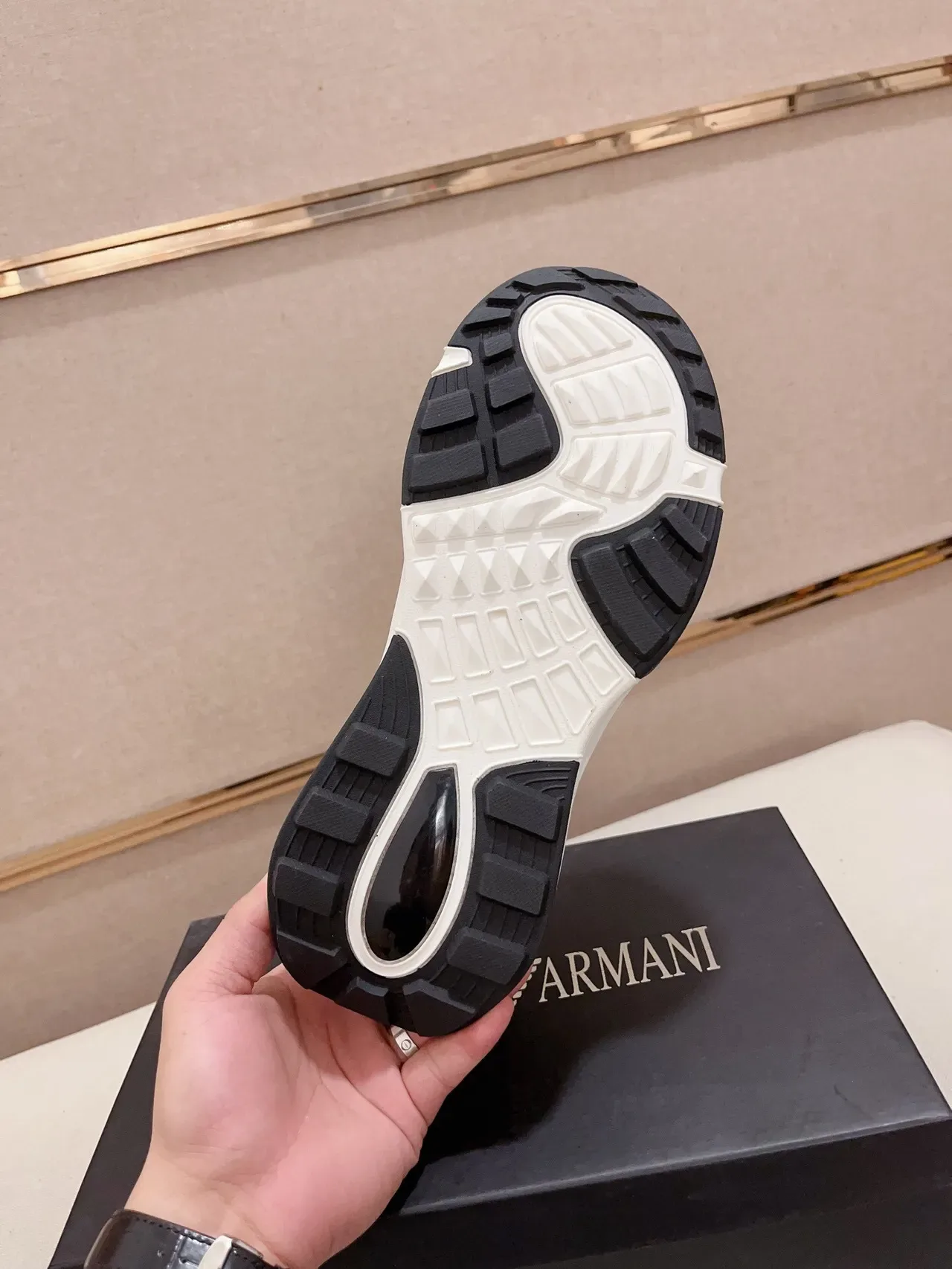 Emporio Armani White Gray Sole Mesh And Suede Paneling Chunky Sneakers 9