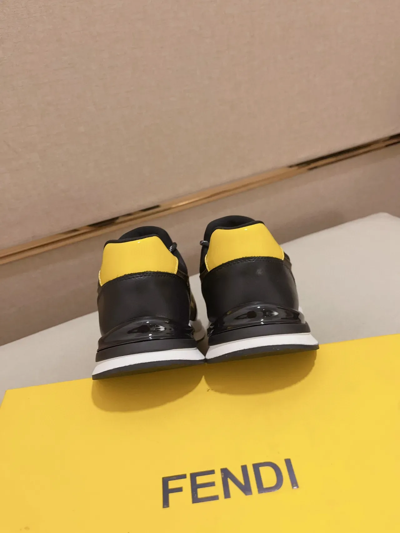Fendi Black Yellow FF Monogram Textile Monster Eye Logo Lifestyle Sneakers 8