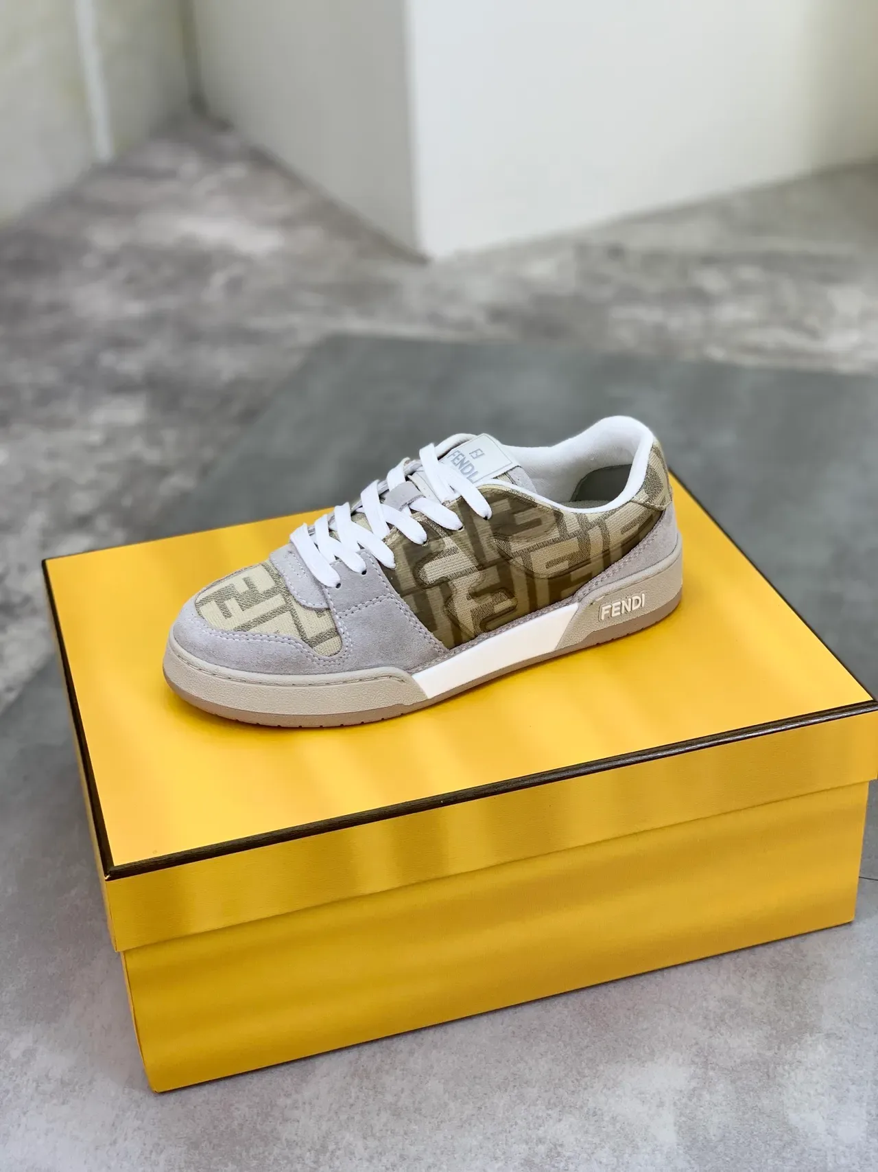 Fendi FF Monogram Jacquard and Suede Low-Top Lifestyle Sneakers 2