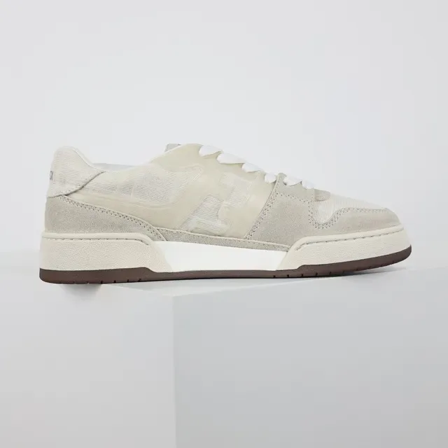 Fendi First Beige Brown Layered Textile And Suede Upper Tonal FF Motif Overlay Lifestyle Sneakers 7
