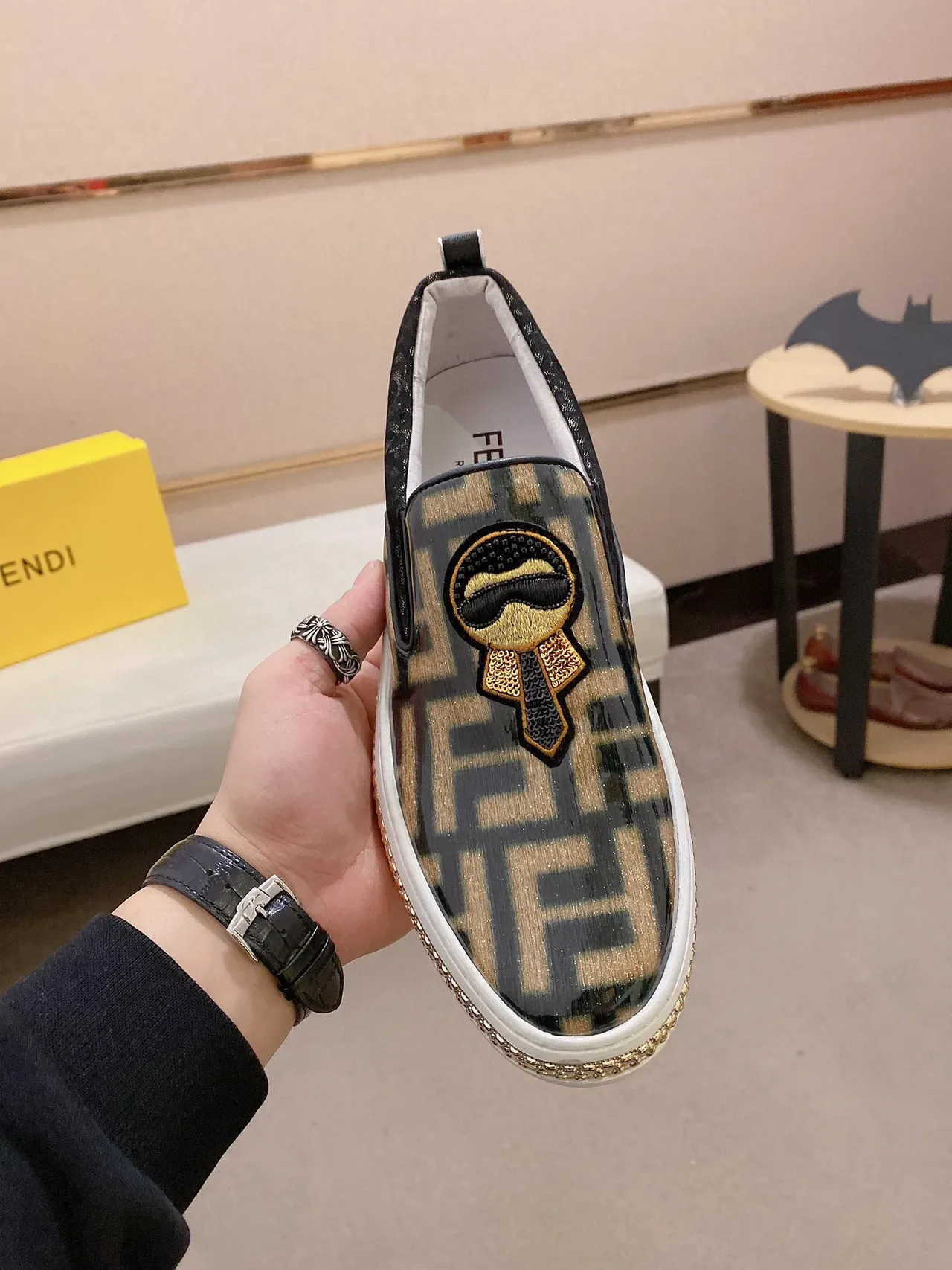 Fendi Monster Eye FF Monogram Chaussures Lifestyle Slip-On 2