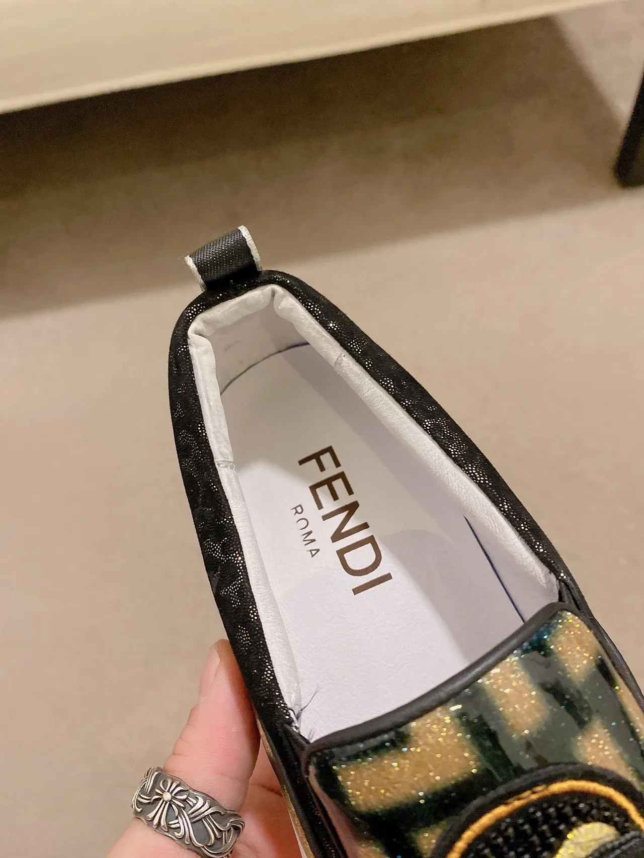 Fendi Monster Eye FF Monogram Chaussures Lifestyle Slip-On 6