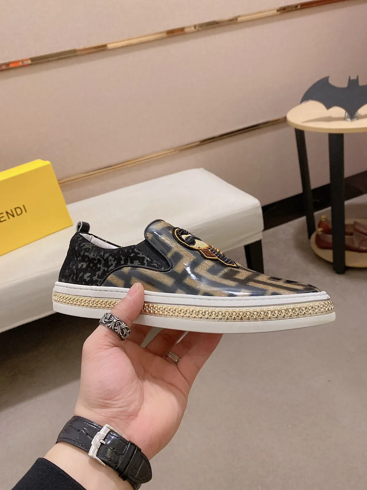 Fendi Monster Eye FF Monogram Chaussures Lifestyle Slip-On 8