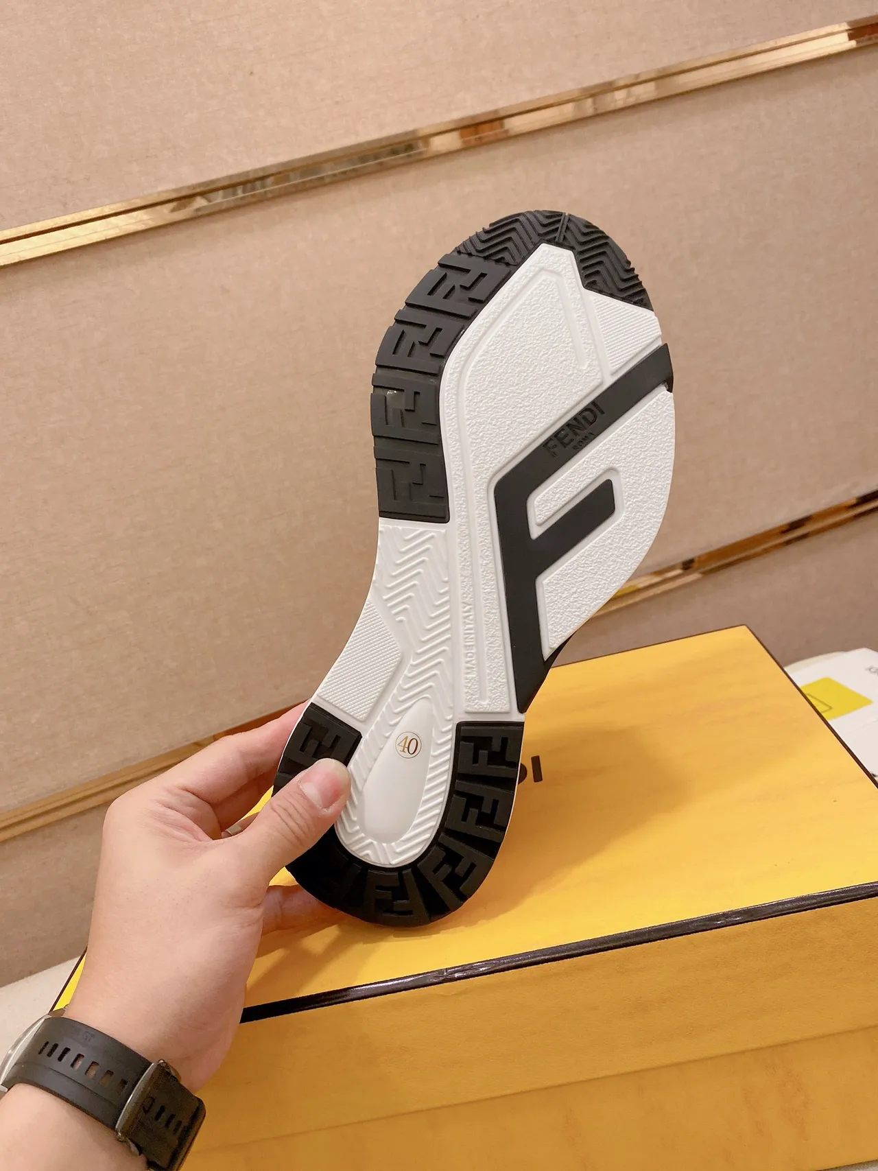 Fendi Runner White and Black Chunky Sneakers 2