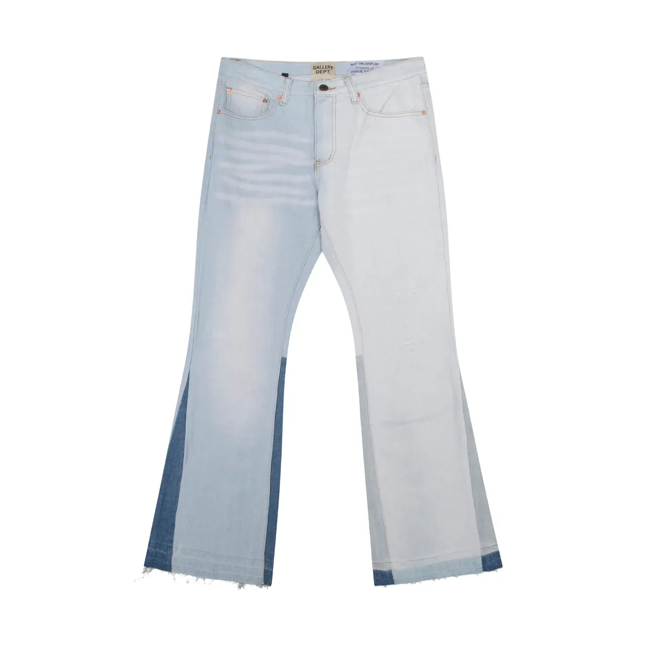 Gallery Dept Blue Navy Flared Leg Raw Hem Jeans 2