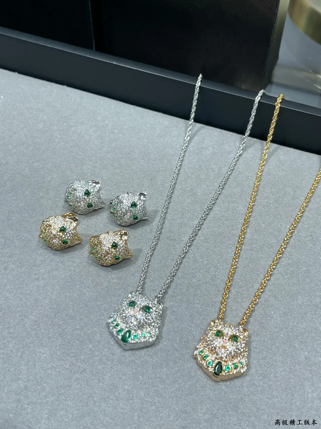 Animal-Head Pave-Stone Stud Earrings 6