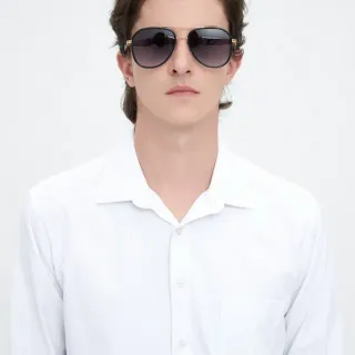 Aviator-Style Gradient Lens Sunglasses