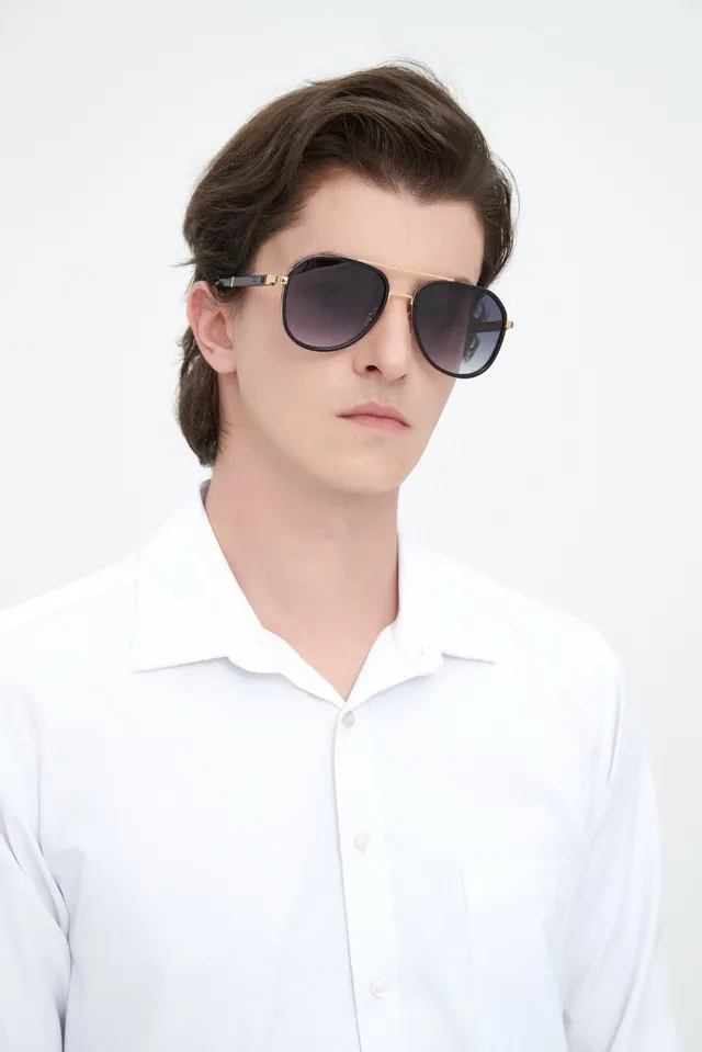 Aviator-Style Gradient Lens Sunglasses 3