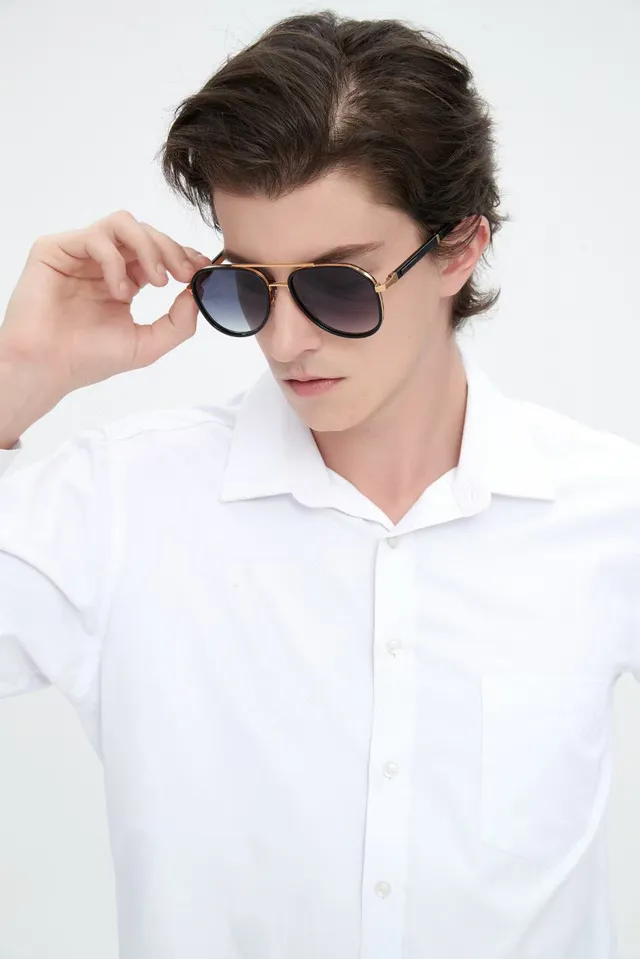 Aviator-Style Gradient Lens Sunglasses 4