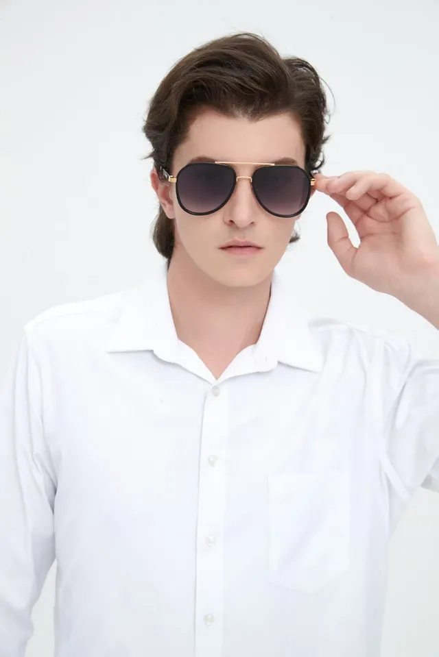 Aviator-Style Gradient Lens Sunglasses 5