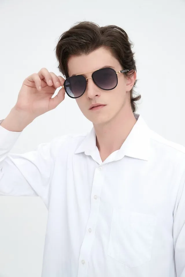 Aviator-Style Gradient Lens Sunglasses 7