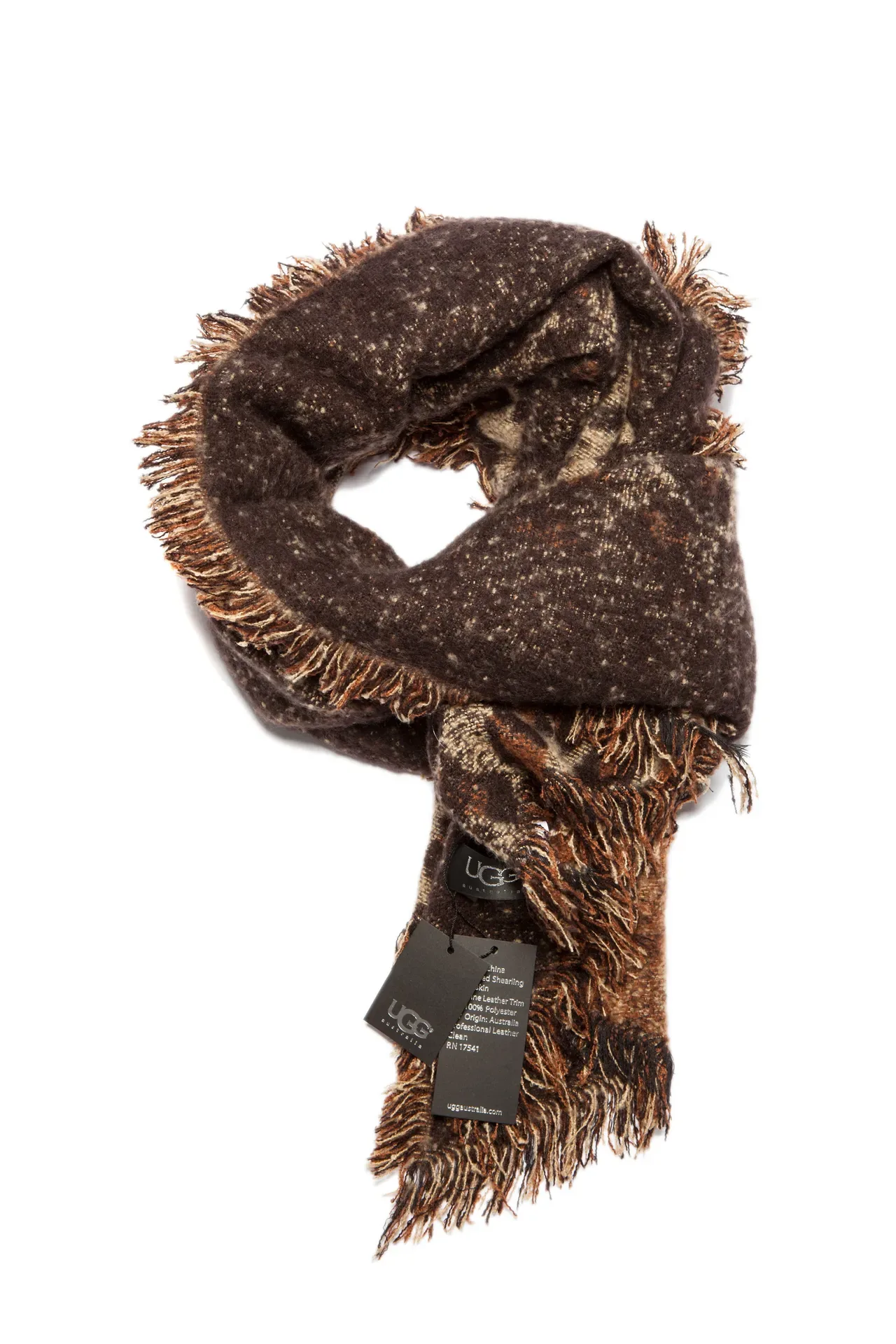 Beige Brown Knitted Leopard Print Scarve 19