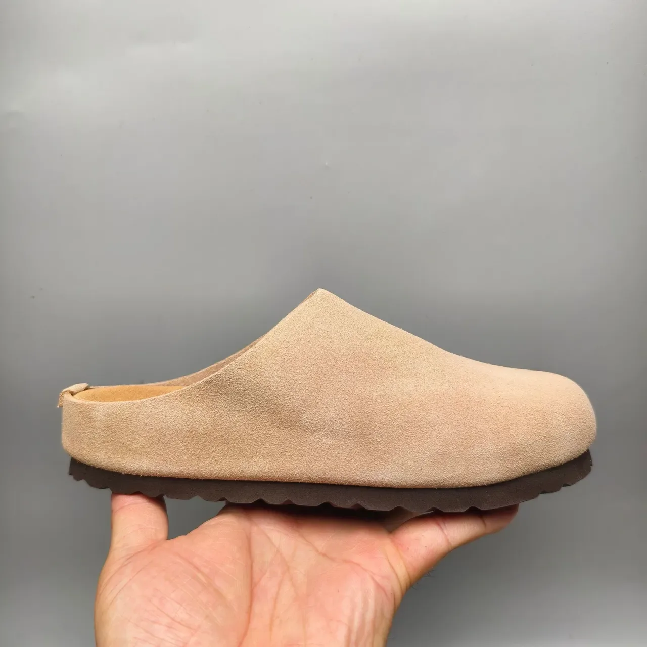 Beige Brown Suede Upper Backless Slip-On Casual Shoes 4