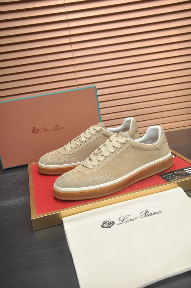 Beige Brown Suede Upper Gum Rubber Sole Sneakers 4