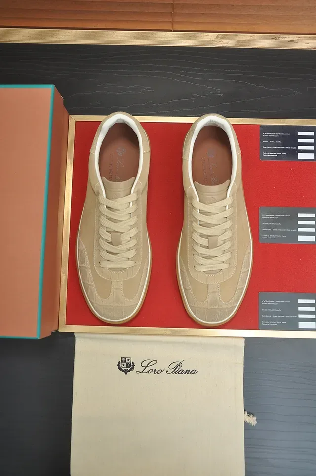 Beige Brown Suede Upper Gum Rubber Sole Sneakers 5