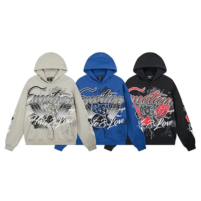 Beige Multicolor Graphic-Print Oversized Fit Hoodie 1