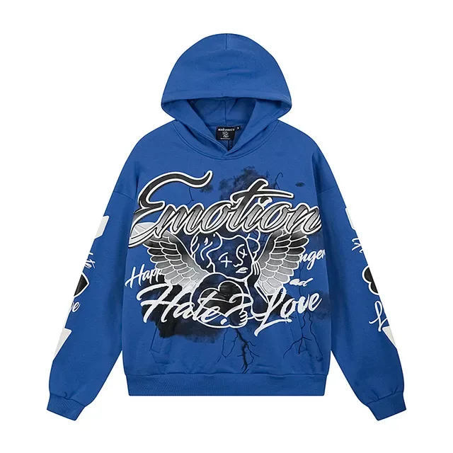Beige Multicolor Graphic-Print Oversized Fit Hoodie 6