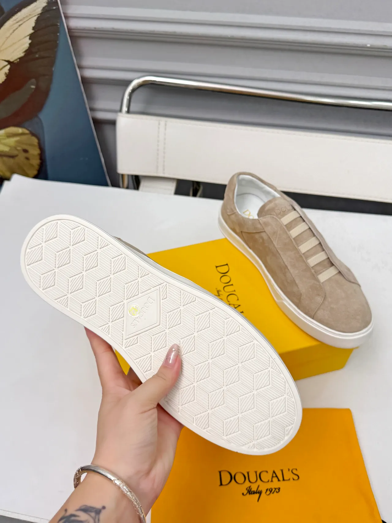 Beige Suede Slip-On Lifestyle Sneakers 3