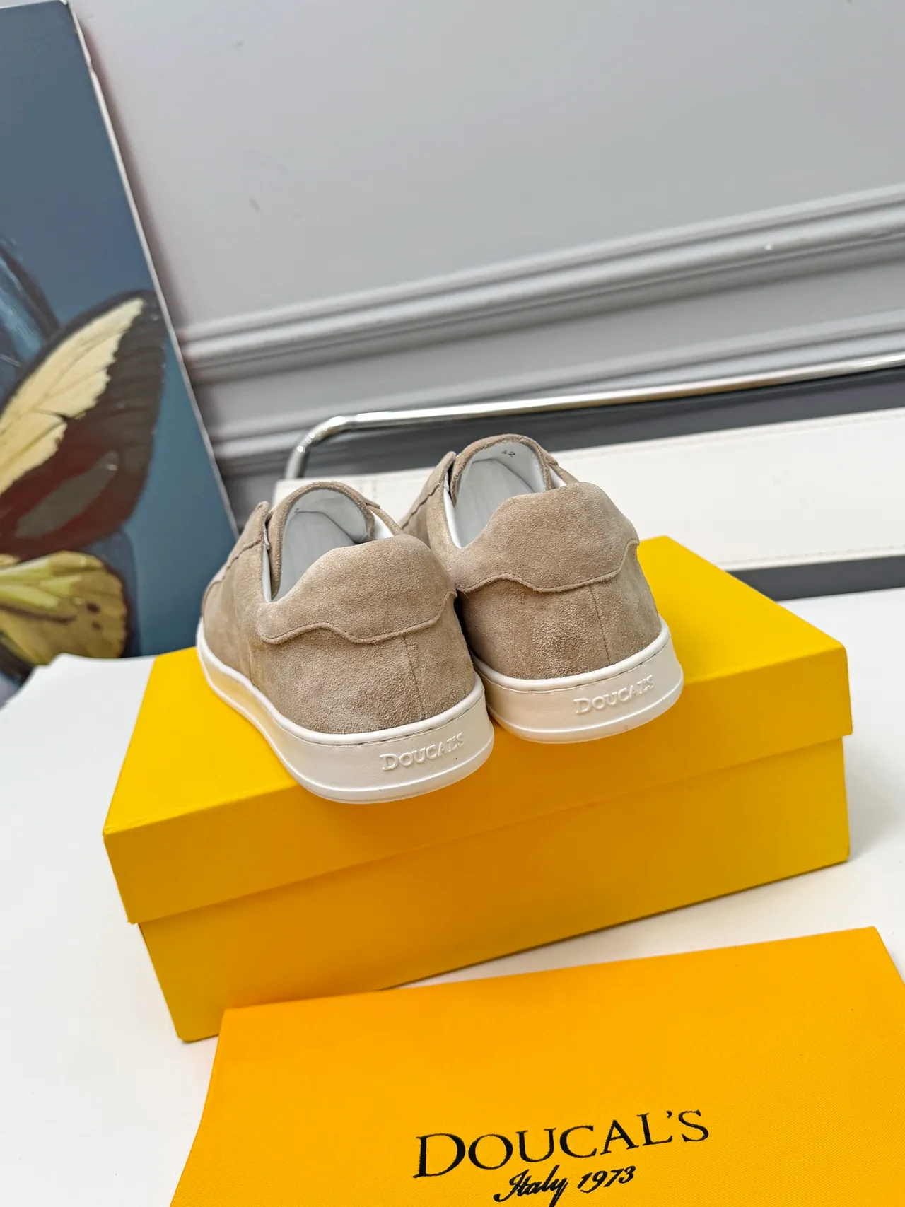 Beige Suede Slip-On Lifestyle Sneakers 4