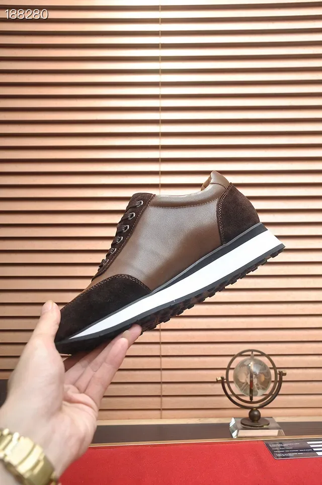 Billionaire Two-Tone Brown Leather and Suede Lifestyle Sneakers 5