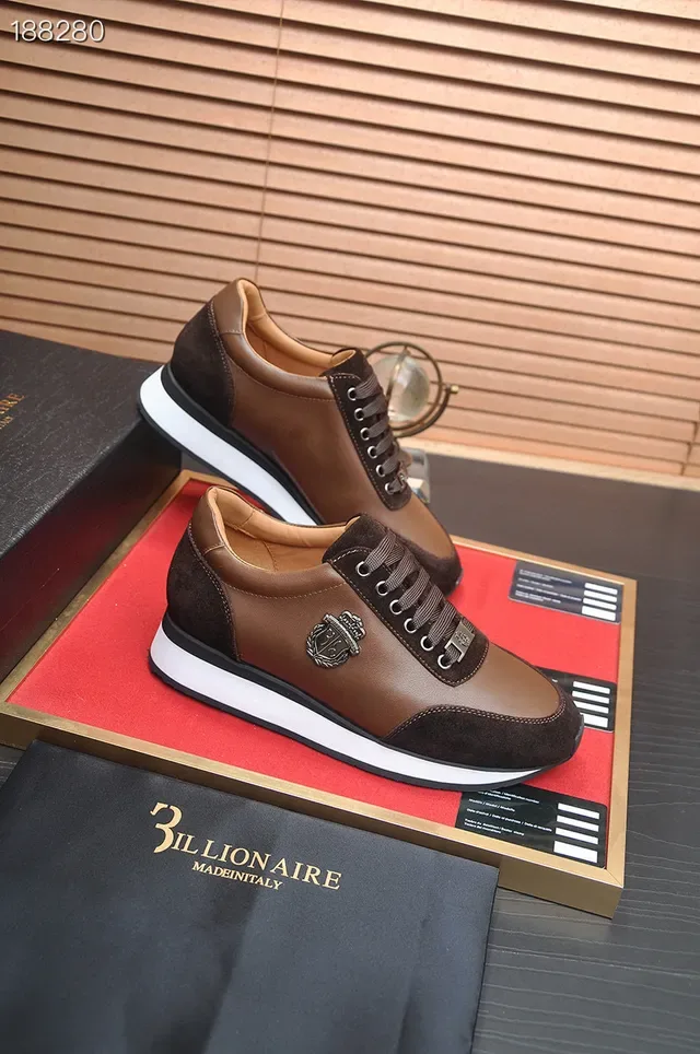 Billionaire Two-Tone Brown Leather and Suede Lifestyle Sneakers 8