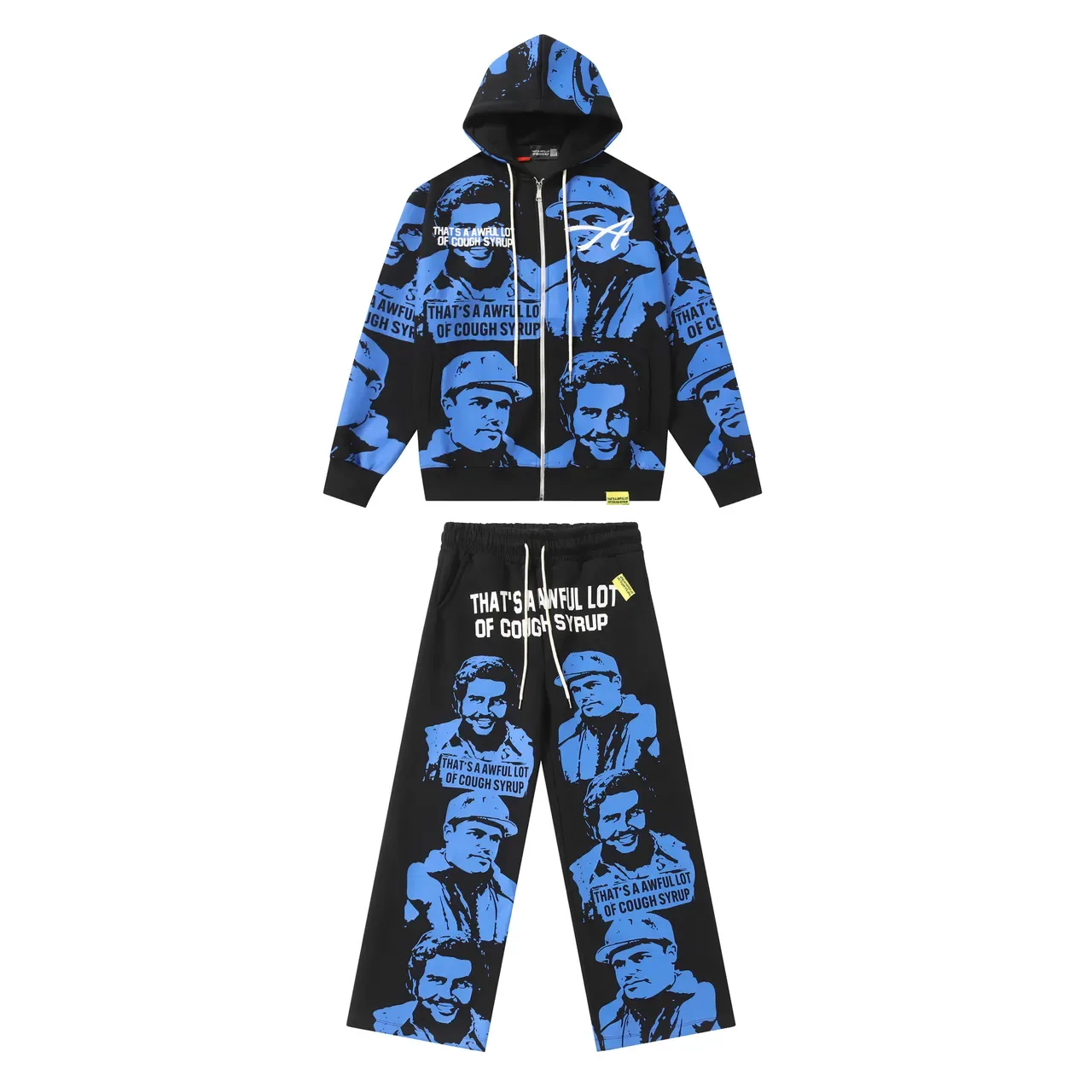 Black and Blue Graphic-Print Full-Zip Hoodie 2